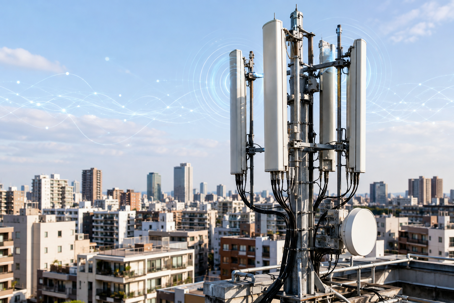 Schema di una rete Wi-Fi e di reti cellulari dalla 2G alla 6G