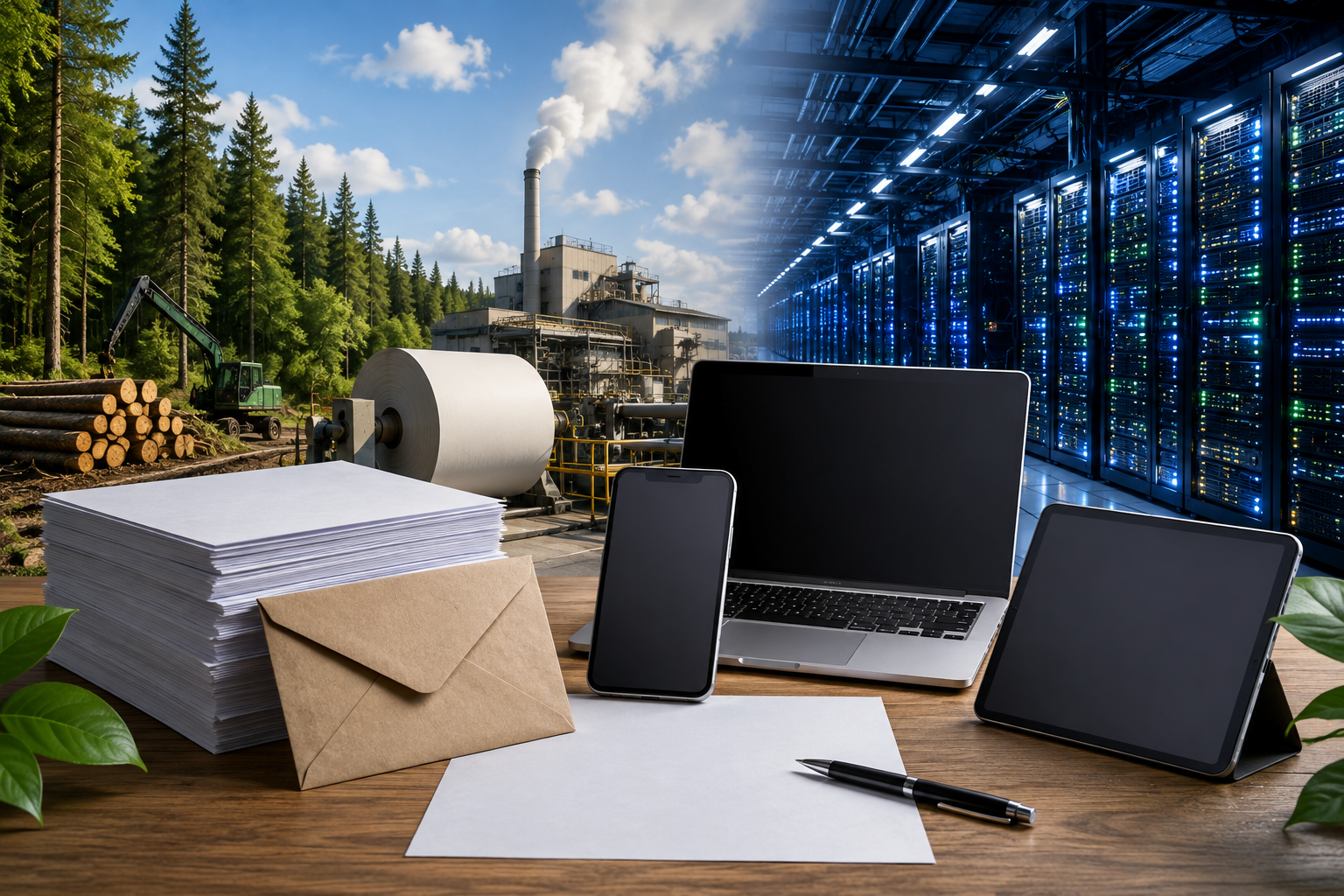 Carta, dispositivi digitali e infrastrutture informatiche come diverse forme di consumo di risorse